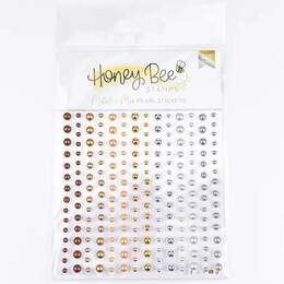 Honey Bee Pearl Stickers - Metallic Mix Pearls (210 Count) HBGS-PRL15