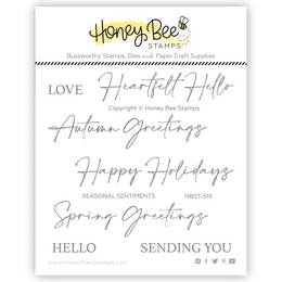 Honey Bee Clear Stamps 3x3 - Seasonal Sentiments HBST-515