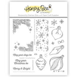Honey Bee Clear Stamps 6x6 - Christmas Lights Vintage Gift Card Box Add-On HBST-516