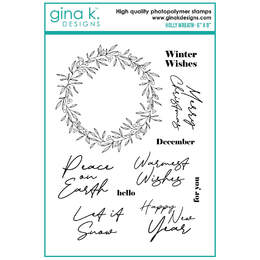 Gina K Designs Stamps - Holly Wreath