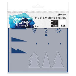 Simon Hurley create. Layering Stencil 6x6 - Mod Christmas HUS81005