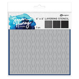 Simon Hurley create. Layering Stencil 6x6 - Dazzling Diamond HUS81227