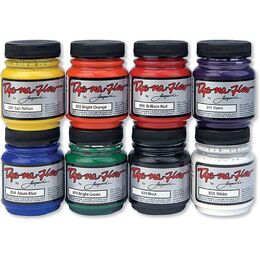 (Factory Seconds) Jacquard Dye-Na-Flow Liquid Acrylic Colour 8/Pkg - Primary, Secondary, Black & White JAC8000