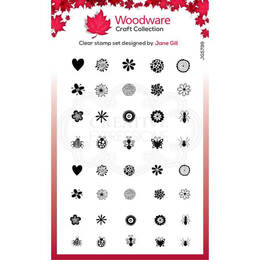 Woodware Clear Stamp Singles Bubble - Floral Tops (4in x 6in)