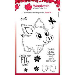 Woodware Clear Stamps 4"X6" - Singles Fuzzie Friends - Pablo The Pig