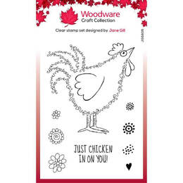 Woodware Clear Stamps 4"X6" - Singles Fuzzie Friends - Clara The Chicken