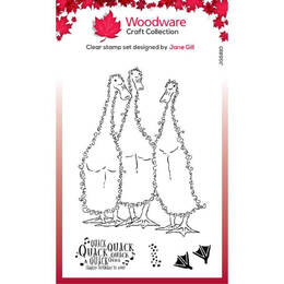 Woodware Clear Stamps 4"X6" - Singles Fuzzie Friends - Morris, James & Bill the Ducks
