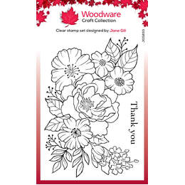 Woodware Clear Stamps - Floral Thank You (4in x 6in)