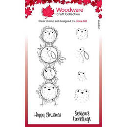Woodware Clear Stamps Singles - Bubble Robin Stack (4in x 6in)