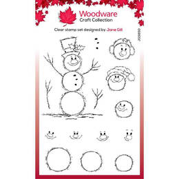 Woodware Clear Stamps Singles - Bubble Snowmen (4in x 6in)