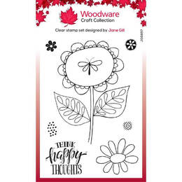 Woodware Clear Stamps Singles - Petal Doodles - Happy Thoughts (4in x6in)