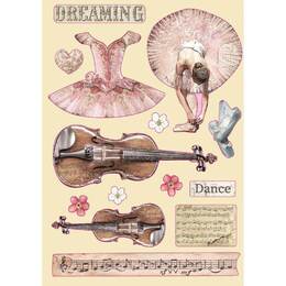 Stamperia Wooden Shapes A5 - Violin & Dance, Passion KLSP099