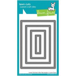 Lawn Fawn - Lawn Cuts Dies - Large Stitched 4 Bar Rectangles  LF1026