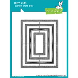 Lawn Fawn - Lawn Cuts Dies - Large Cross Stitched Rectangle Stackables LF1178
