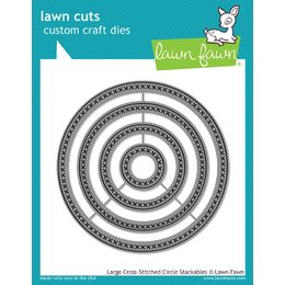 Lawn Fawn - Lawn Cuts Dies - Large Cross Stitched Circle Stackables LF1180