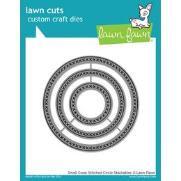 Lawn Fawn - Lawn Cuts Dies - Small Cross Stitched Circle Stackables LF1181