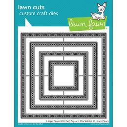 Lawn Fawn - Lawn Cuts Dies - Large Cross Stitched Square Stackables LF1182