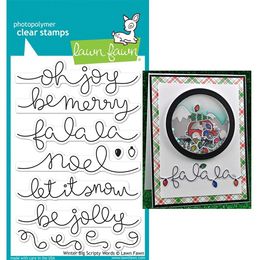 Lawn Fawn - Clear Stamps - Winter Big Scripty Words LF1228