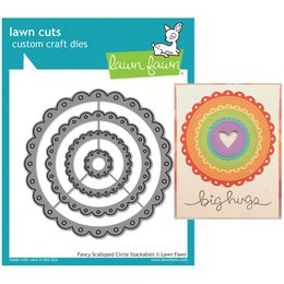 Lawn Fawn - Lawn Cuts Dies - Fancy Scalloped Circle Stackables LF1321