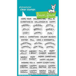 Lawn Fawn - Clear Stamps - Reveal Wheel Holiday Sentiments LF1772