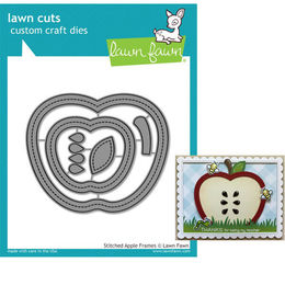 Lawn Fawn - Lawn Cuts Dies - Stitched Apple Frames LF1796