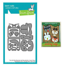 Lawn Fawn - Lawn Cuts Dies - Tiny Gift Box Raccoon/Fox Add-On LF1826