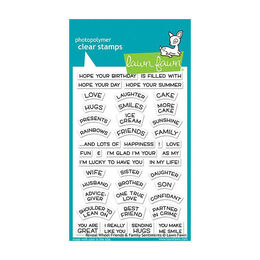 Lawn Fawn - Clear Stamps - Reveal Wheel Friends & Family Sentiments LF1969