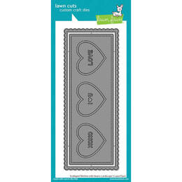 Lawn Fawn - Lawn Cuts Dies - Scalloped Slimline With Hearts: Landscape LF2476