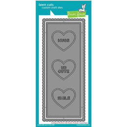 Lawn Fawn - Lawn Cuts Dies - Scalloped Slimline With Hearts: Portrait LF2477