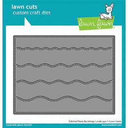 Lawn Fawn - Lawn Cuts Dies - Stitched Wavy Backdrop: Landscape LF2889