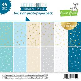 Lawn Fawn Petite Paper Pack 6 x 6 - Let It Shine Starry Skies LF2998
