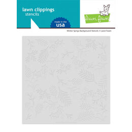 Lawn Fawn Clippings Stencils - Winter Sprigs Background LF3265