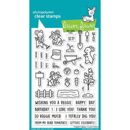 Lawn Fawn - Clear Stamps - Veggie Happy LF3340