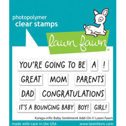Lawn Fawn - Clear Stamps - Kanga-rrific Baby Sentiment Add-On LF3348