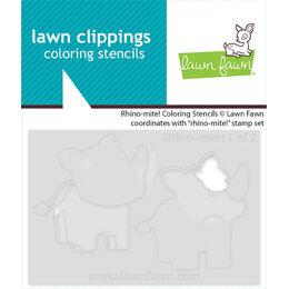 Lawn Fawn Coloring Stencils - Rhino-mite! LF3595