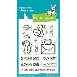 Lawn Fawn - Clear Stamps - Valentine Mice LF3608