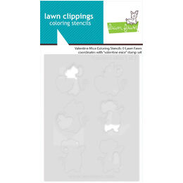 Lawn Fawn Coloring Stencils - Valentine Mice LF3610