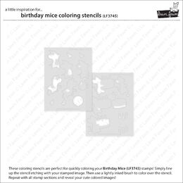Lawn Fawn Coloring Stencils - Birthday Mice LF3745