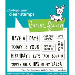 Lawn Fawn - Clear Stamps - Treat Cart Sentiment Add-on: Tacos LF3780