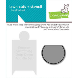 Lawn Fawn Dies + Stencils - Reveal Wheel Keep on Swimming Drop-Down Add-on Set LF3787