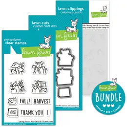 Lawn Fawn - Spring Basket Add-On: Fall (stamp+die+coloring stencil bundle)