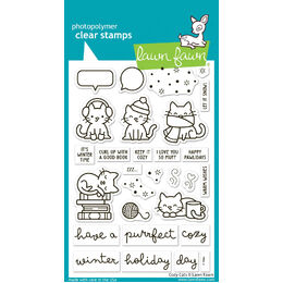 Lawn Fawn - Clear Stamps - Cozy Cats LF3896