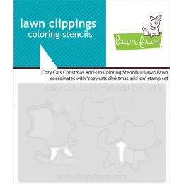 Lawn Fawn Coloring Stencils - Cozy Cats Christmas Add-On LF3901