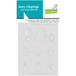 Lawn Fawn Coloring Stencils - Sweet Christmas Mice LF3925