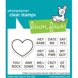 Lawn Fawn - Clear Stamps - Critter Conversation Hearts Add-On LF3951