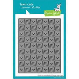 Lawn Fawn Dies - Checkered Hearts Backdrop: Portrait LF3962