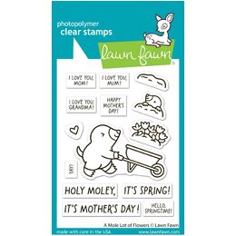 Lawn Fawn - Clear Stamps - A Mole Lot of Flowers LF4031