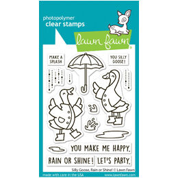 Lawn Fawn - Clear Stamps - Silly Goose, Rain or Shine! LF4072