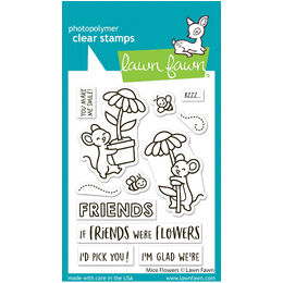 Lawn Fawn - Clear Stamps - Mice Flowers LF4076