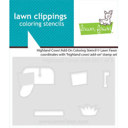 Lawn Fawn Coloring Stencils - Highland Cows! Add-On LF4121